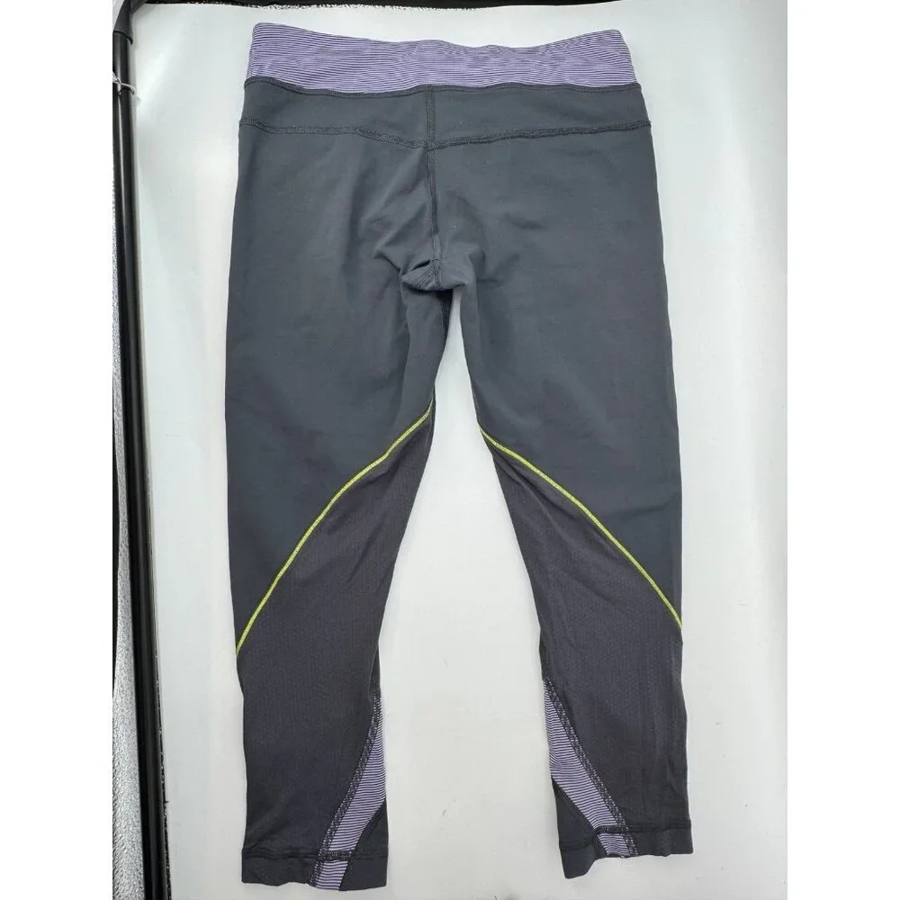 Lululemon Gray/Purple Run Zoom Crop Leggings Sz. 6 - Picture 3 of 6